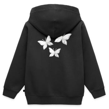 Schmetterling; Schmetterling - Kinder Premium Organic Zip Hoodie - Schwarz - Hinten - AI Model Kid Male (0cm)