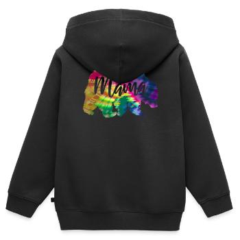 Mamabär Bärin Tie Dye Batik Bär - Kinder Premium Organic Zip Hoodie - Schwarz - Hinten - AI Model Kid Male (0cm)
