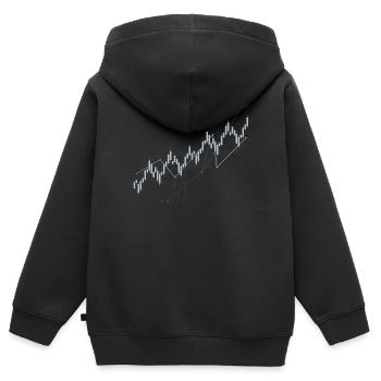 Graphique en chandelier - Sweat Premium à capuche zippé enfant bio - noir - Dos - AI Model Kid Male (0cm)