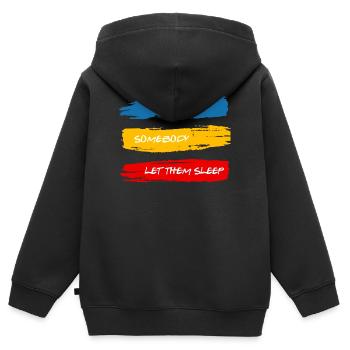 Laissez-les dormir - Sweat Premium à capuche zippé enfant bio - noir - Dos - AI Model Kid Male (0cm)