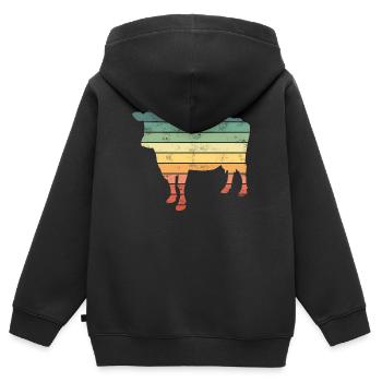 Kuh Kühe - Kinder Premium Organic Zip Hoodie - Schwarz - Hinten - AI Model Kid Male (0cm)
