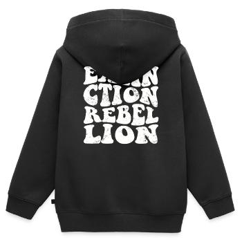 Extinction Rebellion Retro white - Kids Premium Organic Zip-up Hoodie - black - Back - AI Model Kid Male (0cm)