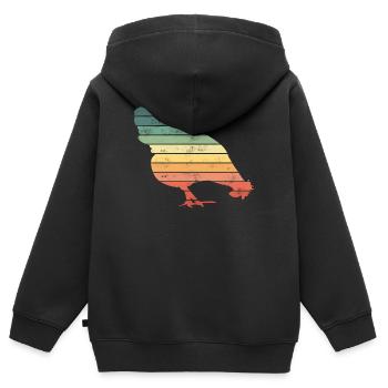 Huhn Hühner - Kinder Premium Organic Zip Hoodie - Schwarz - Hinten - AI Model Kid Male (0cm)
