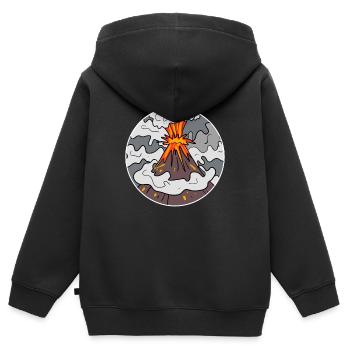 Vulkan Berg Kreis Berge Vulkane - Kinder Premium Organic Zip Hoodie - Schwarz - Hinten - AI Model Kid Male (0cm)