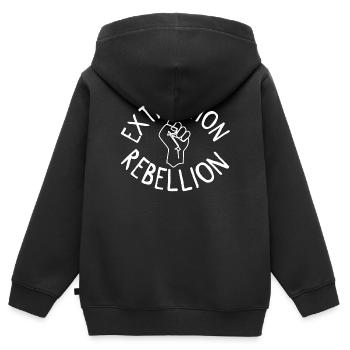 Extinction Rebellion Faust - Kids Premium Organic Zip-up Hoodie - black - Back - AI Model Kid Male (0cm)