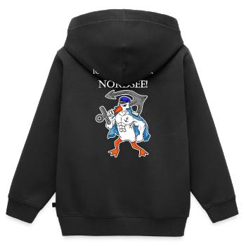 Nordsee Spruch - Kinder Premium Organic Zip Hoodie - Schwarz - Hinten - AI Model Kid Male (0cm)