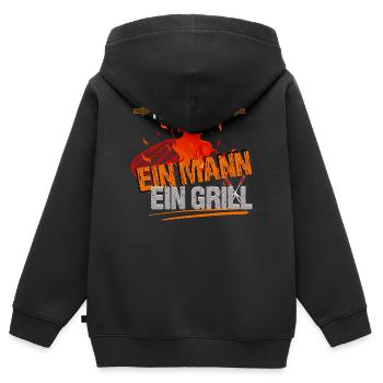 Profi am Werk - Kinder Premium Organic Zip Hoodie - Schwarz - Hinten - AI Model Kid Male (0cm)