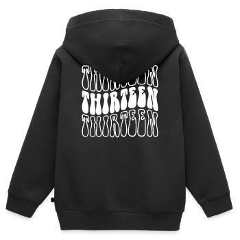 Dreizehn 13. Geburtstag Jungen Mädchen 13 Jahre alt - Kinder Premium Organic Zip Hoodie - Schwarz - Hinten - AI Model Kid Male (0cm)