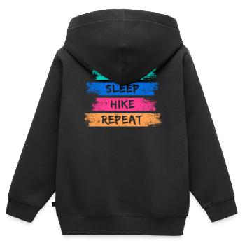 Mountain Hike Statement Hiking Hike Nature - Kids Premium Organic Zip-up Hoodie - black - Back - AI Model Kid Male (0cm)