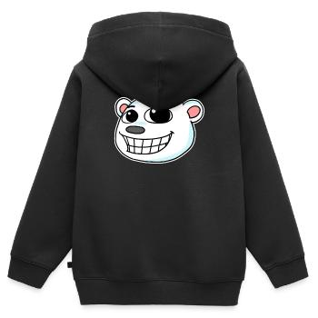 Eisbär Kopf - Kinder Premium Organic Zip Hoodie - Schwarz - Hinten - AI Model Kid Male (0cm)