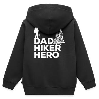 Expérience de la nature Itinéraires de randonnée Déclaration Randonnée - Sweat Premium à capuche zippé enfant bio - noir - Dos - AI Model Kid Male (0cm)