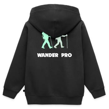 Hike Mountain Hike Hiker Hiking Statement - Kids Premium Organic Zip-up Hoodie - black - Back - AI Model Kid Male (0cm)