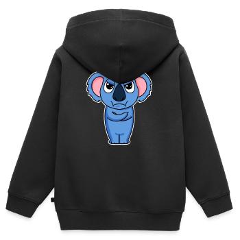 Keine Lust - Koala - Verschränkte Arme - Kinder Premium Organic Zip Hoodie - Schwarz - Hinten - AI Model Kid Male (0cm)