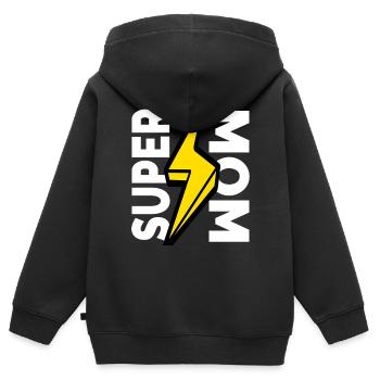 Super Mama glücklicher Muttertag - Kinder Premium Organic Zip Hoodie - Schwarz - Hinten - AI Model Kid Male (0cm)