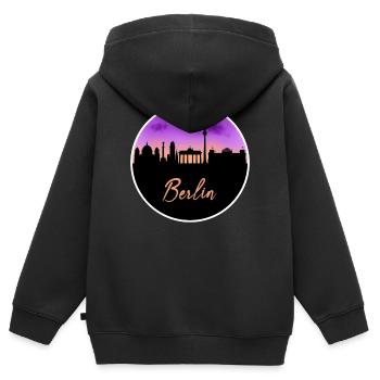 Berlin Fine Skyline - Kinder Premium Organic Zip Hoodie - Schwarz - Hinten - AI Model Kid Male (0cm)