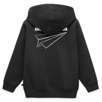 Luftfahrtingenieur Papierflieger - Kinder Premium Organic Zip Hoodie - Schwarz - Hinten - AI Model Kid Male (0cm)