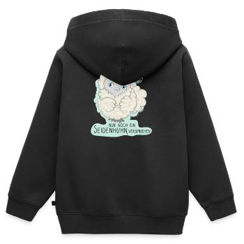 Lioba Seidenhuhn - Kinder Premium Organic Zip Hoodie - Schwarz - Hinten - AI Model Kid Male (0cm)