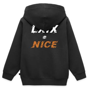 69=schön in römischen Ziffern - Kinder Premium Organic Zip Hoodie - Schwarz - Hinten - AI Model Kid Male (0cm)