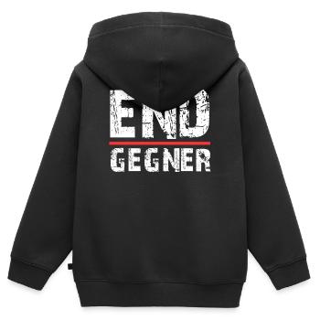 Endgegner Gamer Design - Kinder Premium Organic Zip Hoodie - Schwarz - Hinten - AI Model Kid Male (0cm)