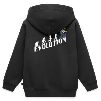 Evolution Wanderer Hiking Hike Mountain Hike - Kids Premium Organic Zip-up Hoodie - black - Back - AI Model Kid Male (0cm)