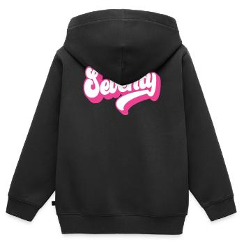 Soixante-dix femmes de 70 ans - Sweat Premium à capuche zippé enfant bio - noir - Dos - AI Model Kid Male (0cm)