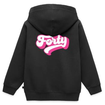 Quarante-40e anniversaire pour les femmes de 40 ans - Sweat Premium à capuche zippé enfant bio - noir - Dos - AI Model Kid Male (0cm)