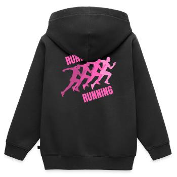 Laufen, Joggen, Laufen, Joggen - Kinder Premium Organic Zip Hoodie - Schwarz - Hinten - AI Model Kid Male (0cm)