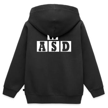 W A S D - Sweat Premium à capuche zippé enfant bio - noir - Dos - AI Model Kid Male (0cm)