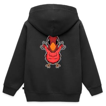 Poulet Dumbbell Training Entraînement en force Fitness - Sweat Premium à capuche zippé enfant bio - noir - Dos - AI Model Kid Male (0cm)