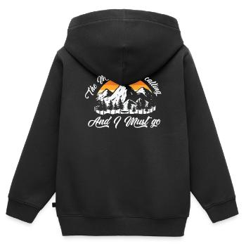 mountain, hiking, hiking - Kids Premium Organic Zip-up Hoodie - black - Back - AI Model Kid Male (0cm)