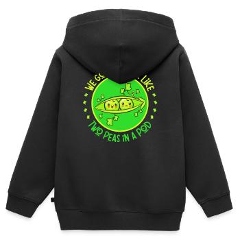 Liebende, Turteltauben, aufrichtige Liebe - Kinder Premium Organic Zip Hoodie - Schwarz - Hinten - AI Model Kid Male (0cm)