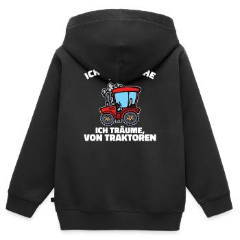 Biobauer Kraftfahrzeug Schlepper Traktor Statement - Kinder Premium Organic Zip Hoodie - Schwarz - Hinten - AI Model Kid Male (0cm)