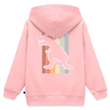 T Rex - Sweat Premium à capuche zippé enfant bio - rose - Dos - AI Model Kid Female (0cm)
