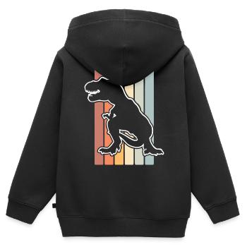 T Rex - Sweat Premium à capuche zippé enfant bio - noir - Dos - AI Model Kid Male (0cm)