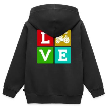 Traktor Landleben Spruch Nutzfahrzeug Landwirt - Kinder Premium Organic Zip Hoodie - Schwarz - Hinten - AI Model Kid Male (0cm)