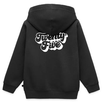 Fünfundzwanzig 25. Geburtstag Männer Frauen 25 Jahre alt - Kinder Premium Organic Zip Hoodie - Schwarz - Hinten - AI Model Kid Male (0cm)