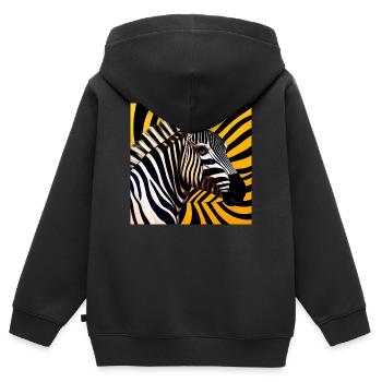 Zebra - Kinder Premium zip hoodie biologisch - zwart - Achter - AI Model Kid Male (0cm)