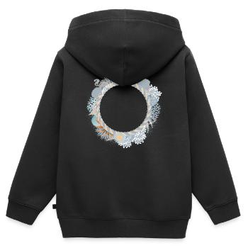 maritimer Pastell Rahmen in Korallenriff Optik - Kinder Premium Organic Zip Hoodie - Schwarz - Hinten - AI Model Kid Male (0cm)