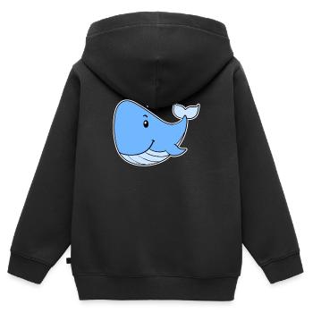 Ozean Wal - Kinder Premium Organic Zip Hoodie - Schwarz - Hinten - AI Model Kid Male (0cm)