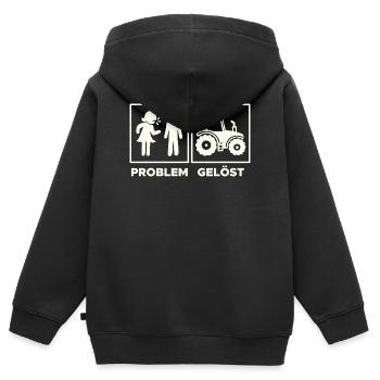Landwirtschaft Traktor Feld Landleben Statement - Kinder Premium Organic Zip Hoodie - Schwarz - Hinten - AI Model Kid Male (0cm)