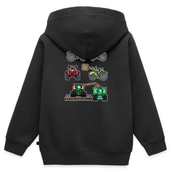 Kraftfahrzeug Traktor Bauernhof Bauer Landleben - Kinder Premium Organic Zip Hoodie - Schwarz - Hinten - AI Model Kid Male (0cm)
