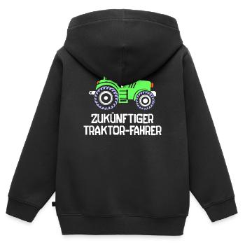 Landleben Fahrzeug Landwirt Traktor Statement - Kinder Premium Organic Zip Hoodie - Schwarz - Hinten - AI Model Kid Male (0cm)