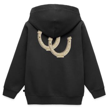 Impressionnisme en fer à cheval - Sweat Premium à capuche zippé enfant bio - noir - Dos - AI Model Kid Male (0cm)
