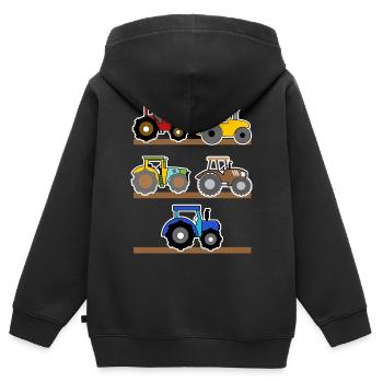 Agriculture Vie rurale Agriculture Tracteur Agriculteur - Sweat Premium à capuche zippé enfant bio - noir - Dos - AI Model Kid Male (0cm)