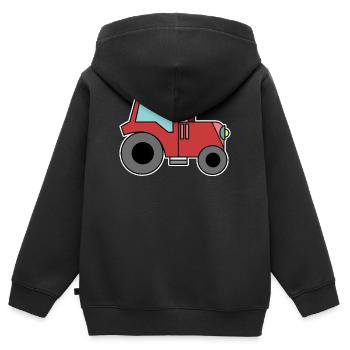 Landleben Traktor Bauernhof Kraftfahrzeug Landwirt - Kinder Premium Organic Zip Hoodie - Schwarz - Hinten - AI Model Kid Male (0cm)