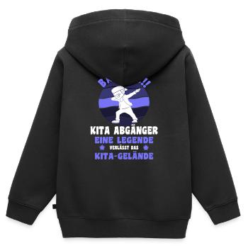 BÄM KITA LEGENDE Kita Abgänger 2024 - Kinder Premium Organic Zip Hoodie - Schwarz - Hinten - AI Model Kid Male (0cm)