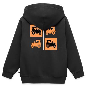 Ackerbau Landwirtschaft Schlepper Traktor Bauer - Kinder Premium Organic Zip Hoodie - Schwarz - Hinten - AI Model Kid Male (0cm)