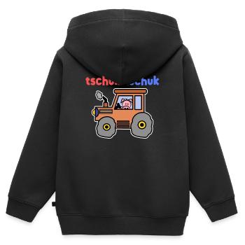 Tracteur agriculteur Machines agricoles disant champ de véhicules - Sweat Premium à capuche zippé enfant bio - noir - Dos - AI Model Kid Male (0cm)