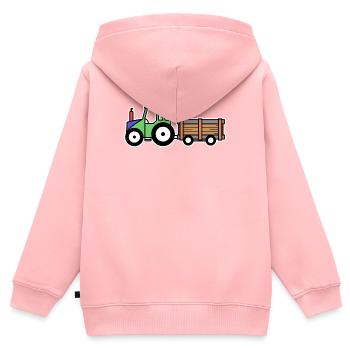 Tracteur agricole Véhicule à moteur Producteur biologique - Sweat Premium à capuche zippé enfant bio - rose - Dos - AI Model Kid Female (0cm)