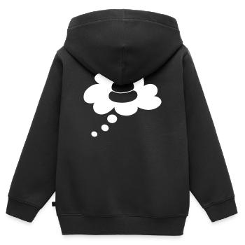 Crap Swearing Funny Pictures Humor Thinking Thought Bubble - Kids Premium Organic Zip-up Hoodie - black - Back - AI Model Kid Male (0cm)